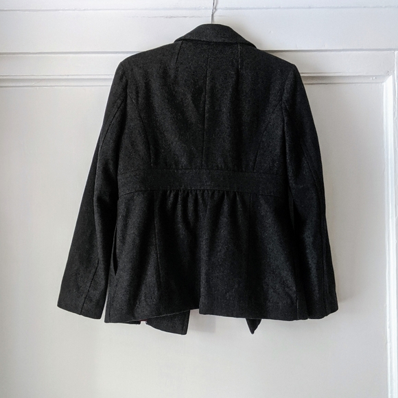 Tommy Hilfiger Charcoal Wool Blend Peacoat Jacket - Picture 3 of 6